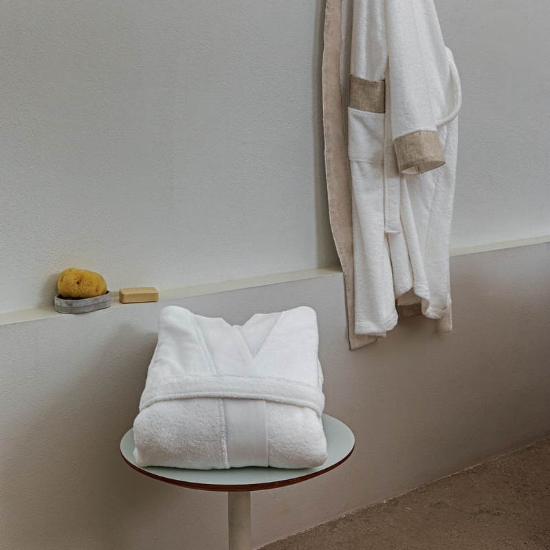 Accappatoio in Spugna Bianca KIMONO - Fazzini Atelier