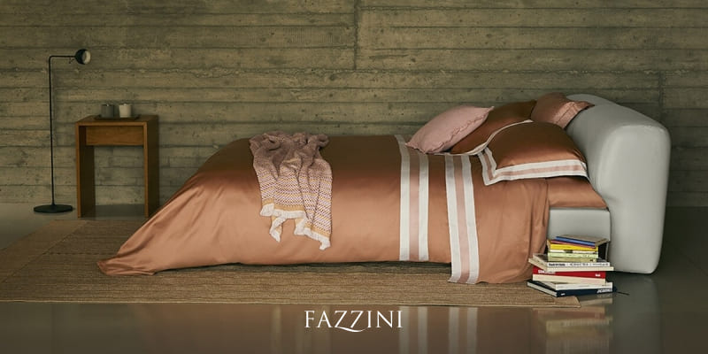 Sentieri Completo Lenzuola - Fazzini. Raso 300TC di puro cotone tinto con finissaggio Silk e Dream